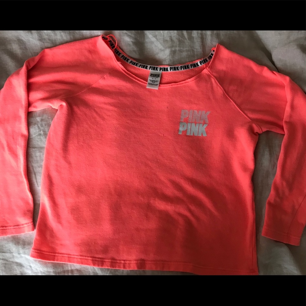 Neon Pink off shoulder sweater